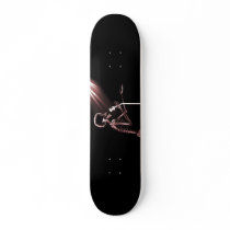 X-RAY SKELETON SINGING ON RETRO MIC - RED SKATE BOARD