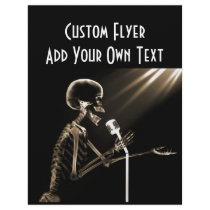 X-RAY SKELETON SINGING ON RETRO MIC - SEPIA CUSTOM FLYER