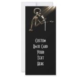 X-RAY SKELETON SINGING ON RETRO MIC - SEPIA FULL COLOR RACK CARD