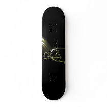 X-RAY SKELETON SINGING ON RETRO MIC - YELLOW SKATEBOARD DECKS