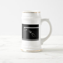 X-RAY SKELETON SOCCER GOALIE B&W COFFEE MUG
