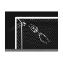 X-RAY SKELETON SOCCER GOALIE B&W postcards