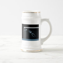 X-RAY SKELETON SOCCER GOALIE BLUE COFFEE MUG