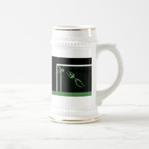 X-RAY SKELETON SOCCER GOALIE GREEN COFFEE MUGS