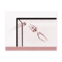 X-RAY SKELETON SOCCER GOALIE WHT RED postcards