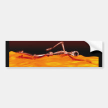 X-Ray Skeleton Swimming in Lake of Fire Bumper Stickers