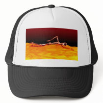 X-Ray Skeleton Swimming in Lake of Fire hats by VoXeeD X-Ray Skeleton Swimming in Lake of Fire hats