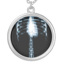 X-RAY SKELETON TORSO RIBS - BLUE PENDANTS