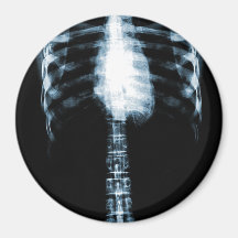 X-RAY SKELETON TORSO RIBS BLUE REFRIGERATOR MAGNET