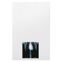 X-RAY SKELETON TORSO RIBS - BLUE PERSONALIZED STATIONERY