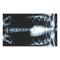 X-RAY SKELETON TORSO RIBS - BLUE RECTANGLE STICKER