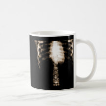 X-RAY SKELETON TORSO RIBS - SEPIA COFFEE MUGS