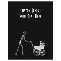 X-RAY SKELETON WOMAN & BABY CARRIAGE - B&W FLYERS