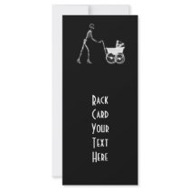 X-RAY SKELETON WOMAN & BABY CARRIAGE - B&W FULL COLOR RACK CARD