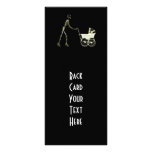 X-RAY SKELETON WOMAN & BABY CARRIAGE - YELLOW rack cards