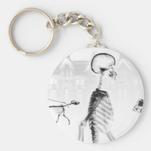 X-Ray Skeletons Afternoon Stroll Neg BW Key Chain