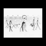 X-Ray Skeletons Afternoon Stroll Neg BW Postcard