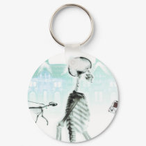 X-Ray Skeletons Afternoon Stroll Negative White keychains by VoXeeD X-Ray Skeletons Afternoon Stroll Negative White keychains