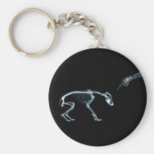 X-Ray Skeletons Blue Bad Dog Key Chains