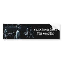 X-Ray Skeletons Midnight Stroll Black Blue Bumper Sticker