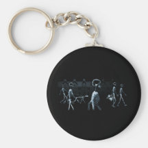 X-Ray Skeletons Midnight Stroll Black Blue Keychains
