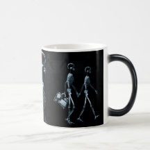 X-Ray Skeletons Midnight Stroll Black Blue Coffee Mug