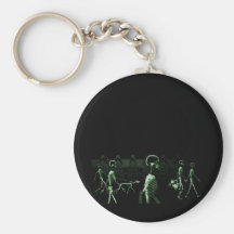 X-Ray Skeletons Midnight Stroll Black Green Key Chains