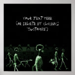 X-Ray Skeletons Midnight Stroll Black Green Posters