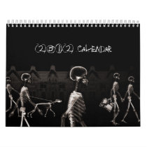 X-Ray Skeletons Midnight Stroll Black Sepia Wall Calendars