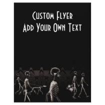 X-Ray Skeletons Midnight Stroll Black Sepia Full Color Flyer