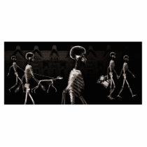 X-Ray Skeletons Midnight Stroll Black Sepia Cut Out