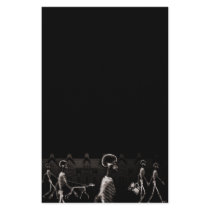 X-Ray Skeletons Midnight Stroll Black Sepia Stationery