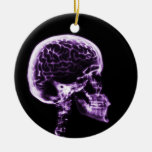 X-RAY SKULL BRAIN - BLACK & PURPLE ORNAMENTS