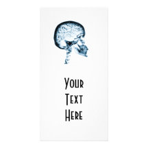 X-RAY SKULL BRAIN - BLUE PHOTO CARDS
