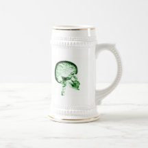 X-RAY SKULL BRAIN - GREEN COFFEE MUG