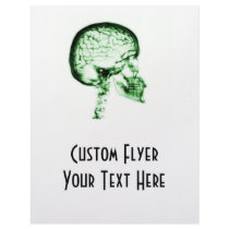 X-RAY SKULL BRAIN - GREEN PERSONALIZED FLYER