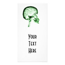 X-RAY SKULL BRAIN - GREEN CUSTOMIZED PHOTO CARD