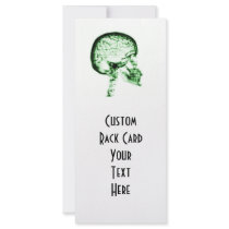 X-RAY SKULL BRAIN - GREEN CUSTOM RACK CARD