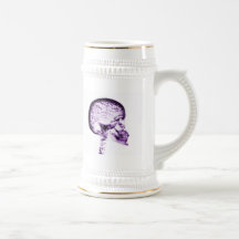 X-RAY SKULL BRAIN - PURPLE COFFEE MUGS