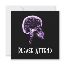 X-RAY SKULL BRAIN - PURPLE INVITE