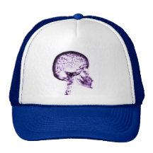 X-RAY SKULL BRAIN - PURPLE MESH HAT