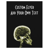 X-RAY SKULL BRAIN - YELLOW PERSONALIZED FLYER