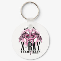 X-Ray Tech Pink Caduceus keychains