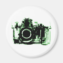 X-RAY VISION CAMERA BLACK GREEN REFRIGERATOR MAGNET