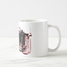 X-RAY VISION CAMERA BLACK RED COFFEE MUGS