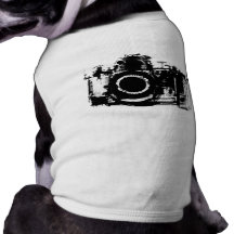 X-RAY VISION CAMERA BLACK & WHITE DOG T-SHIRT