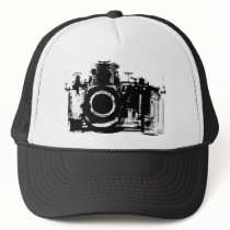 X-RAY VISION CAMERA BLACK & WHITE TRUCKER HAT