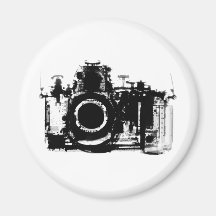 X-RAY VISION CAMERA BLACK & WHITE REFRIGERATOR MAGNETS