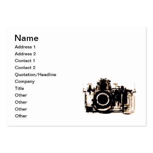 X-RAY VISION CAMERA - SEPIA BUSINESS CARD (front side)