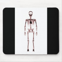 X-Ray Vision Single Skeleton White Red Mouse Pad